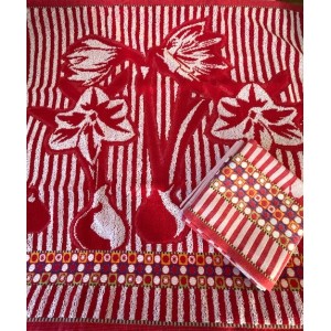 Set Hand- en Theedoek - Amaryllis - Red